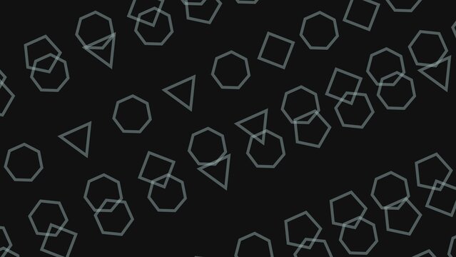 Abstract geometric pattern background with overlapping white shapes on black