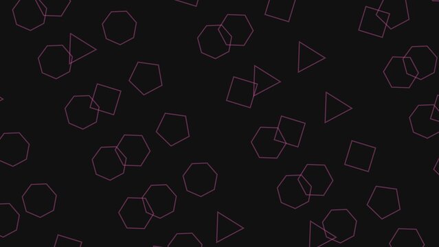 Geometric abstract background with purple outline shapes on dark backdrop