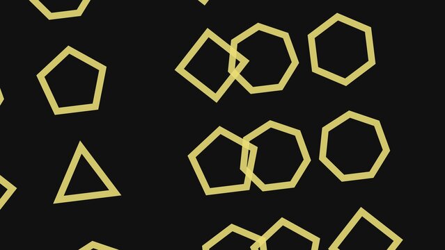Geometric pattern with glowing yellow outlines on dark background