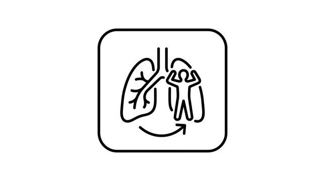 Human Respiration Icon: Lungs and Person Illustration