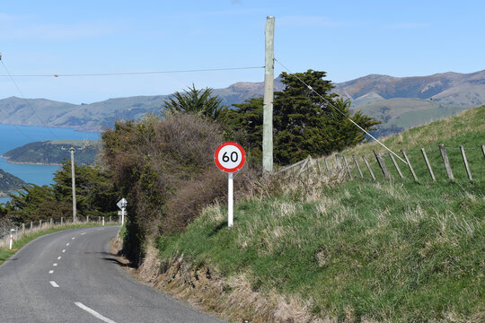 Speed limit 60 kmh road sign New Zealand
