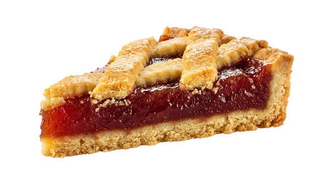 Argentine Pasta Frola quince jam lattice tart isolated on transparent background.