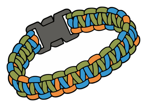 Survival paracord bracelet vector illustration isola.... Generative AI