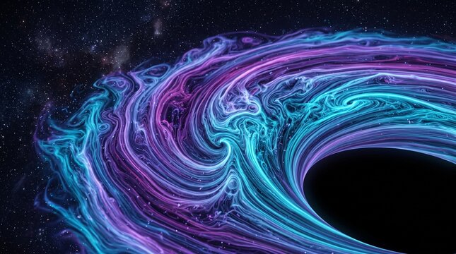 Swirling purple-cyan cosmic vortex pattern, abstract space texture