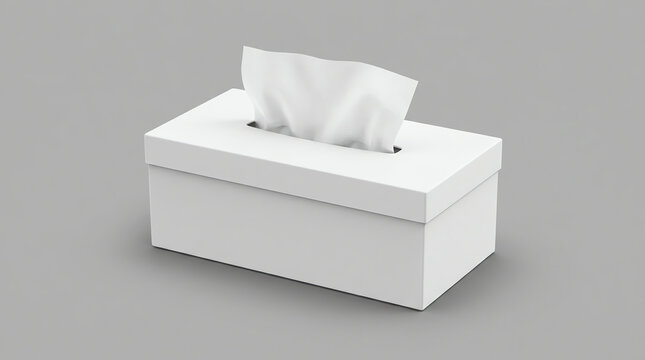 Opened tissue box on grey background for print design and mock up 