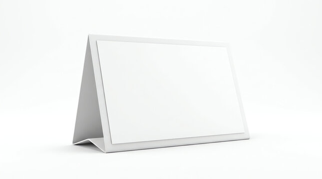 Table Tent White Blank Mockup 