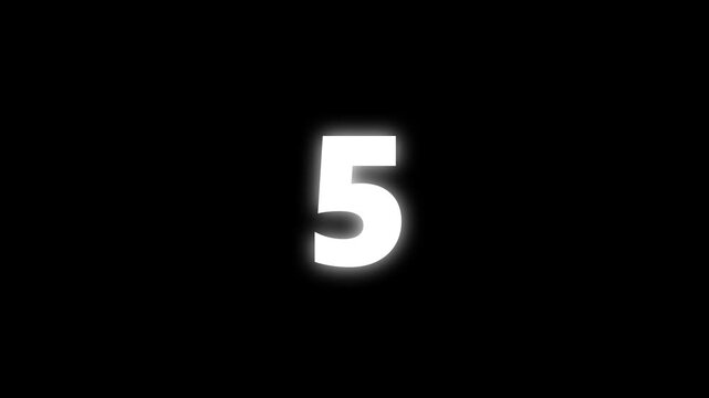 top ten countdown, numbers from 0 to 10, laser ray appears on black background and fly forward,