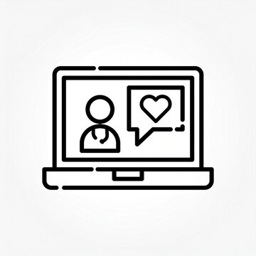Mental therapy video session icon