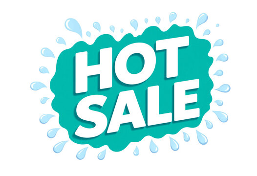 Creative hot sale sign with water splash design isolated graphic
