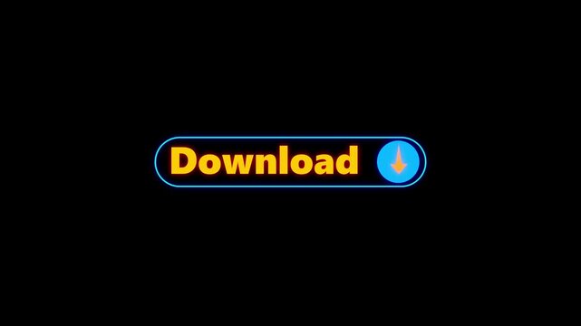 Black download button icon animation, Download sign icon, Download click button, Download menu Icon. rectangle shape download button icon.