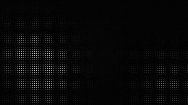 Abstract Digital Grid Dots Animation with Shimmering White Light on Black Background for Technology and Future Concepts 4k video