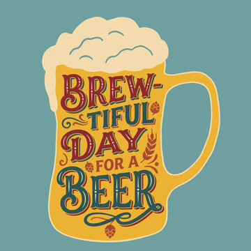 This quirky and artistic beer mug design celebrates the joy of enjoying a refreshing brew, capturing the essence of relaxation and good times with friends.