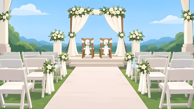 Empty Wedding Ceremony with Declining Marriage Rate
