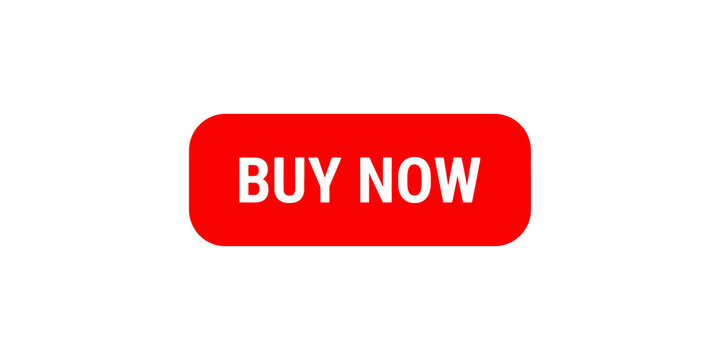Red rectangular buy now button with transparent text effect designed for e-commerce website conversion marketing.