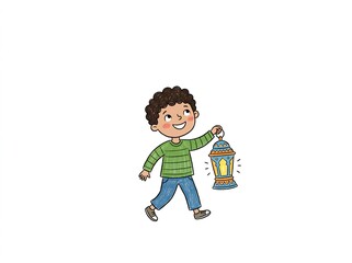 Cute little boy holding a ramadan lantern © Anna Jvis