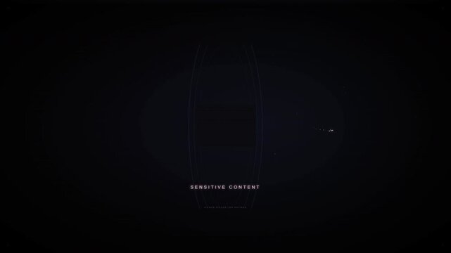 Sensitive Content Warning Eye Badge Alert Notification - Animated Crossed Eye Advisory Symbol for Social Media - 4K Motion Graphic Overlay