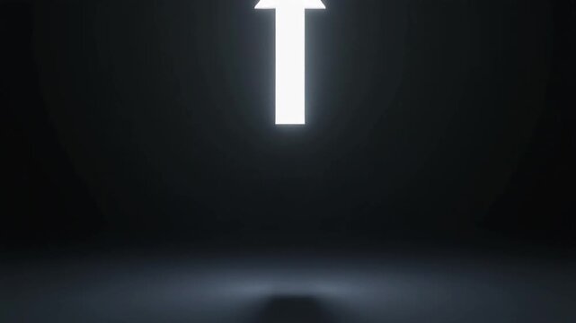 Glowing Cross of Faith Illuminating the Darkness at Night, Christian Religious Symbol Representing Hope, Prayer, Spirituality, Divine Light and Belief in God