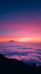 Obraz premium Mountain Sunset Clouds