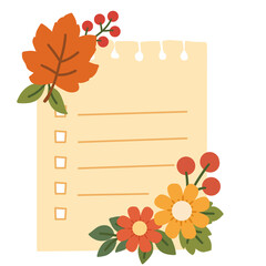 Illustration of Autumn Themed Checklist Note © Kreasi Izzah 