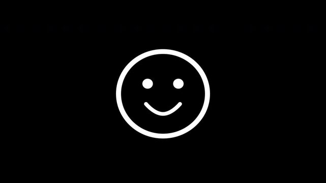 Smiley Face Emoji Blinking Eyes Animation with Motion Graphic on Transparent Background