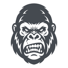 Fototapeta premium Angry gorilla head mascot vector illustration on white background