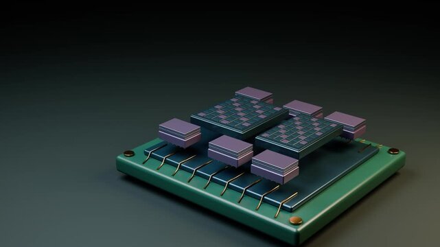 Logic and Memory Chiplets Assembling on a Silicon Interposer
