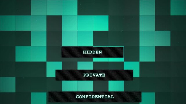 Vertical Square Mosaic Pixelation Privacy Censor Filter - Animated Digital Shifting Pixel Blocks Background - Video Editing Asset