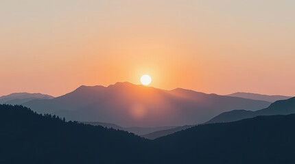 Obraz premium Sunset mountain landscape sky