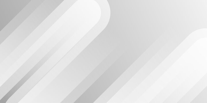Minimalist abstract gray and white background with diagonal rounded geometric shapes and subtle gradients for professional business presentations