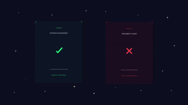 Check mark and cross symbol animation motion graphic ui element