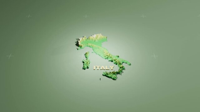 Detailed 3D Terrain and Elevation Map of Italy