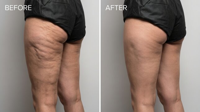 Thigh Cellulite Reduction and Body Contouring Comparison Before and After