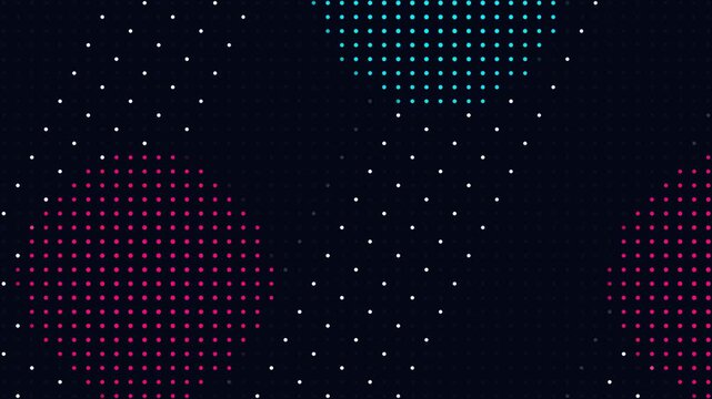 Geometric abstract background with purple dots on dark grid pattern