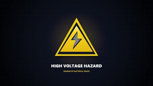 High Voltage Hazard Warning Sign with Electrical Shock Caution Symbol
