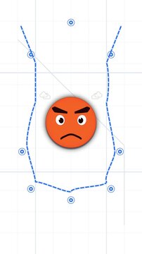 Angry emoji face vector outline animation loop