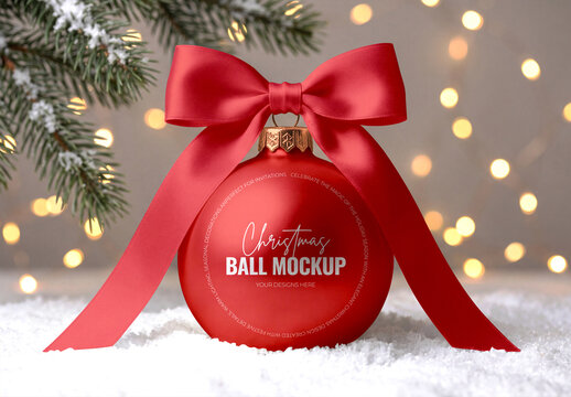 Christmas Ball Ornament Mockup