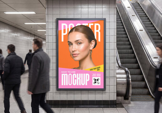 Subway Poster Advertising Mockup