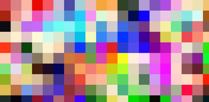 Abstract mosaic background with vibrant multicolored square pixels for digital design projects
