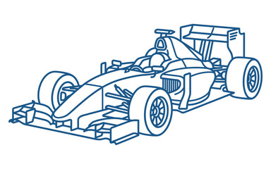 Obraz premium Formula One Race Car Outline Vector