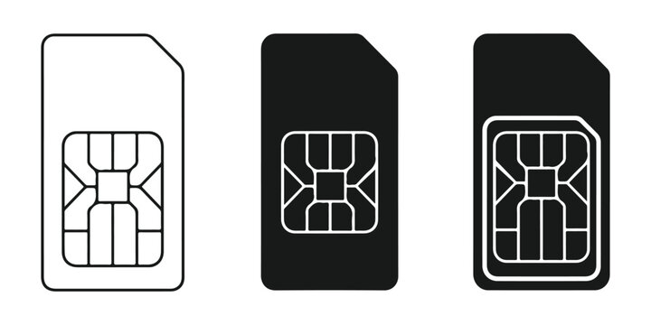 Set of sim card icons