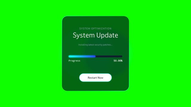 System Update Progress Bar on Green Screen