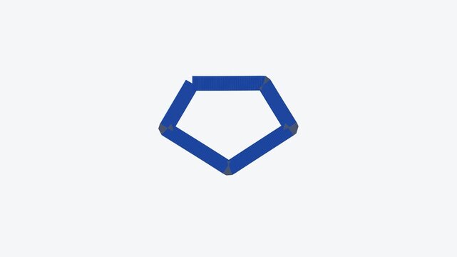 A sleek 3D ribbon curves, twists and loops through space before transforming into an abstract logo symbol with a clean corporate hold.