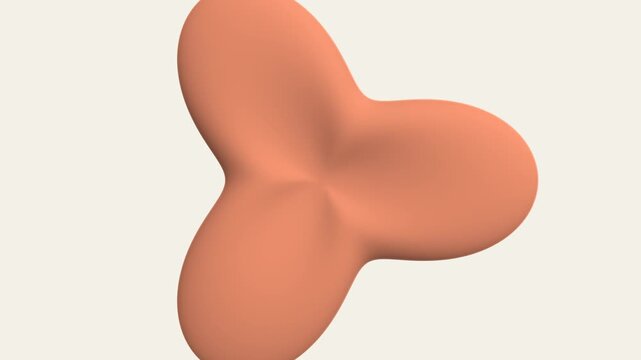 Playful 3D clay animation morphing from a sphere to an abstract shape and finally into a geometric organic logo.