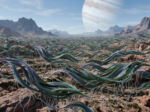 Atmospheric Winds Shaping Unique Plant Life Across a Vast Extraterrestrial Plain