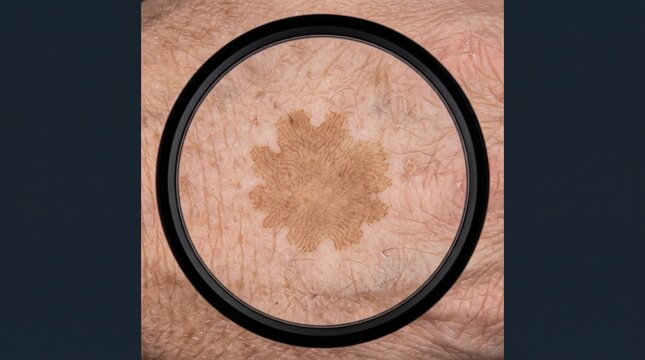 Dermoscopy Close Up of Reticulated Seborrheic Keratosis Hyperpigmented Plaque