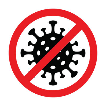virus icon set. Covid 19. Virus stop sign. Vector