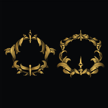 Vintage Luxury Ornament Frame Illustration