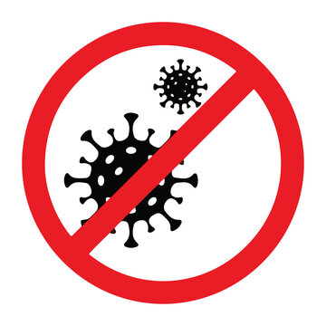 virus icon set. Covid 19. Virus stop sign. Vector