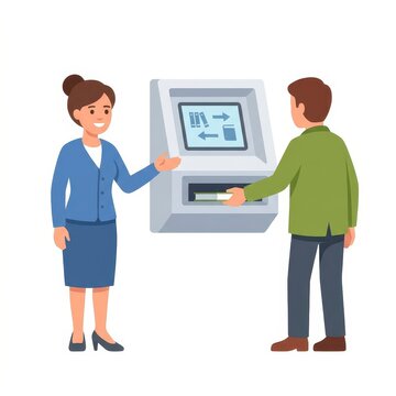 Library kiosk automatic book return machine illustration