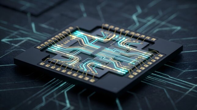 Silicon Photonics Quantum Cryptography Optical Chip Close-Up